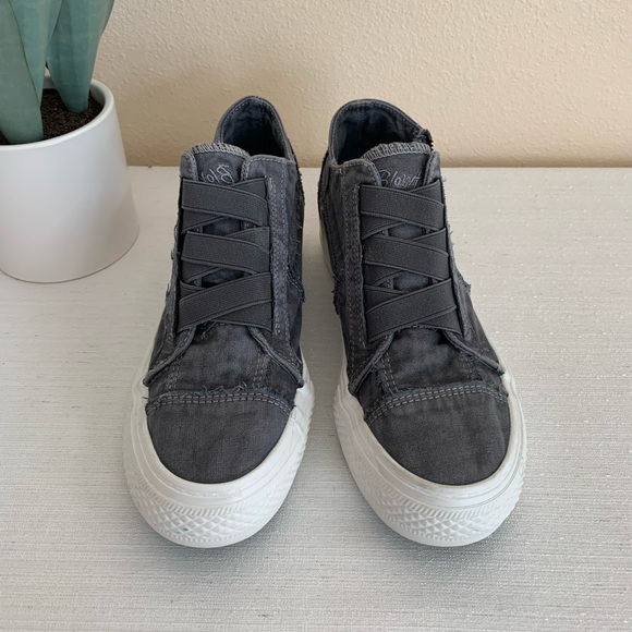 Blowfish Malibu Mamba Gray Washed Canvas Platform Sneakers Woman’s 8.5 - Picture 3 of 14